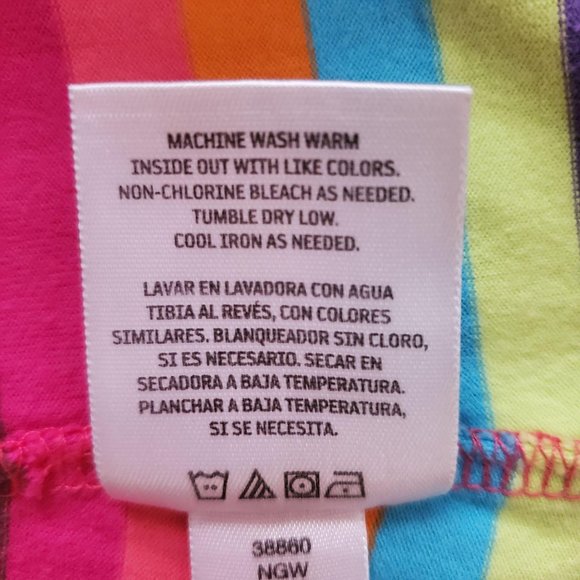 Hanna Anderson Kids Girl's Rainbow Stripe Ruffled Play Dress Size US 6X-7 - Picture 8 of 9